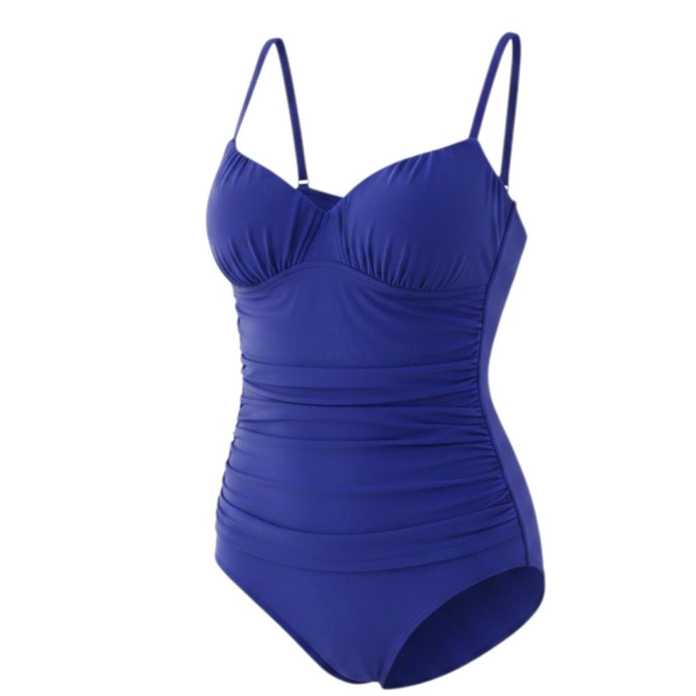 Miraclesuit Rialto Ruched Electric Blue Tummy Control One Piece Swimsuit Size 6 - Picture 2 of 6